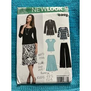 Simplicity 6735 pattern knit top jacket Aline skirt wide leg pant size 10-22